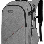 VSNOON Laptop Backpack, TSA Friendly Business Travel Anti-Theft Laptop Backpack Bag for Women & Men with USB Charging, Durable Water Resistant Collage School 15.6 Inch Computer Rucksack Daypack- Grey