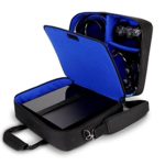 USA GEAR Console Carrying Case Compatible with Playstation 4 / PS4 Slim & PS4 Pro with Accessory Storage for Controllers, Cables, Headsets & Padded Shoulder Strap – Fits All PS4 & PS3 Models – Blue