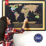 XL Scratch Off Map of The World with Flags – The Only Premium Quality Large 35×23½” Scratch Off World Map Poster with US States & Country Flags | Deluxe Travel World Scratch Map, Gift for Travelers