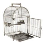 Pawhut 25″ Dome Top Stainless Steel Travel Bird Cage