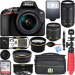 Nikon D3500 24.2MP DSLR Camera with AF-P 18-55mm VR Lens & 70-300mm Dual Zoom Lens Kit 1588 (Renewed) with 16GB Accessory Bundle