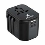 Xcentz Universal Travel Power Adapter International All in One Worldwide Travel Adapter Wall Charger AC Power Plug Adapter with Dual USB Ports for US EU UK AUS European Cell Phone Laptop