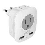 European Travel Adapter, Foval International Travel Adapter with 2 USB, 4 in 1 US to Europe Travel Plug Adapter France, Italy, Germany, Spain, Greece (Type C)