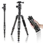 ZOMEI Z699C Carbon Fiber Portable Tripod with Ball Head Compact Travel for Canon,Sony, Nikon, Samsung, Panasonic, Olympus, Kodak, Fuji, Cameras and Video Camera