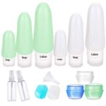 13 Pcs BPA Free Silicone Travel Bottle Set,TSA Approved Food-grade Silicone Bottle Container Spray Bottles Cream Jars FDA Approved for Shampoo Leak-proof Cosmetic Toiletry Travel Containers with Tag