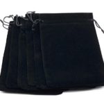 6pcs 7″ X 5″ Black Velvet Cloth Jewelry Pouches / Drawstring Bags