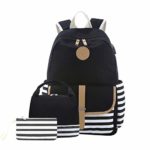 Tronet Casual Daypack for Travel, 3PC Women Ladies Girl Striped Handbag Shoulder Backpack with USB Interface Bags