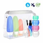14 Pack Travel Bottles Set – Cehomi 3 Ounce Leakproof Silicone Refillable Travel Containers, Squeezable Travel Tube Sets, Heavy Duty Toiletry Bag, Perfect for Business Trip or Personal Travel
