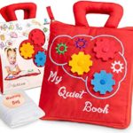 deMoca Montessori Activity Quiet Book – Toddlers Travel Toys Soft Busy Book – Early Preschool Learning Sensory How to Basic Life Skills Activities for Boys & Girls + Zipper Bag + eBook (Red)
