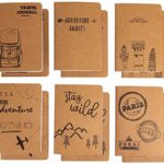 Kraft Notebook – 12-Pack Lined Notebook Journals, Pocket Journal for Travelers, Diary, Notes – 6 Different Adventure and Travel Designs, Soft Cover, 80 Pages, Brown, 4 x 5.75 Inches
