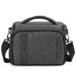 BAGSMART Compact Camera Shoulder Bag for SLR/DSLR with Waterproof Rain Cover, Grey