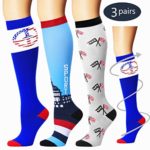 Laite Hebe Compression Socks,(3 Pairs) Compression Sock for Women & Men – Best for Running, Athletic Sports, Crossfit, Flight Travel(Multti-colors10-S/M)