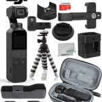 DJI 2019 Osmo Pocket Handheld 3 Axis Gimbal Stabilizer with Integrated Camera Essentials Travel Bundle + DJI Osmo Pocket Expansion Kit