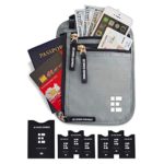 Zero Grid Neck Wallet w/RFID Blocking- Concealed Travel Pouch & Passport Holder
