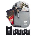 Zero Grid Neck Wallet w/RFID Blocking- Concealed Travel Pouch & Passport Holder