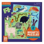 Mudpuppy 9780735355682 Land & Sea Animals Magnetic Jigsaw Puzzle, Two 20Piece Puzzles in Tri-Fold Travel Portfolio, Ages 4 & Up, Multicolor