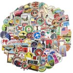 Travel Map Laptop Stickers 100 Pcs Pack Travel Case Vinyl Waterproof Sticker Skateboard Pad Car Snowboard Bicycle Luggage Decal