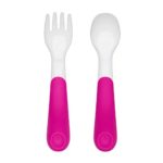 OXO Tot On The Go Fork & Spoon Training Set with Travel Case, Pink