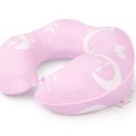 RESTCLOUD Kids Travel Neck Pillow for Airplane, Head and Neck Support for Kids Age 3 to 10 (Pink)