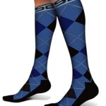 SB SOX Compression Socks (20-30mmHg) for Men & Women – Best Stockings for Running, Medical, Athletic, Edema, Diabetic, Varicose Veins, Travel, Pregnancy, Shin Splints (Dress – Blue Argyle, Small)