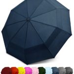 EEZ-Y Compact Travel Umbrella with Windproof Double Canopy Construction – Auto Open and Close Button