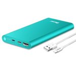 Portable Charger, BONAI Power Bank 12000mAh Aluminum(Travel)(Powerful) USB C High Speed 3.0A Input/Output Compatible iPhone Charger iPad iPod Samsung Android Tablet Mint(Charging Cable Included)