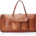 Leather 24 Inch Square Duffel Travel Gym Sports Overnight Weekend Leather Bag