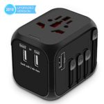 Upgraded Universal Travel Adapter, All-in-one International Power Adapter with 4 USB Ports, European Adapter Travel Power Adapter Wall Charger for UK, EU, AU, Asia Covers 150+Countries