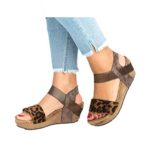 Women’s Platform Sandals Espadrille Wedge Ankle Strap Studded Open Toe Sandals Peep Toe Beach Travel Flat Shoes