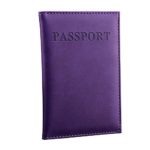 Toimothcn Passport Holder Cover Wallet RFID Blocking PU Leather Card Case Travel Document Organizer(Purple,One)