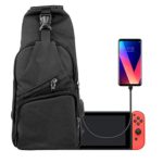 EEEKit Backpack Crossbody Travel Bag for Nintendo Switch Console Joy-Cons and Accessories, Charge Your Phone Via Side USB Charging Interface