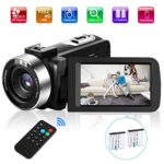 Video Camera Camcorder, UPSTONE Digital Vlog Camera for YouTube Full HD 1080P Camcorder 30FPS 24.0MP 16X Digital Zoom with 2 Batteries and Remote Control