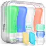 Travel Bottles TSA Approved Containers, 3oz Silicone Leak Proof Travel Accessories Toiletries and Camping Accessories