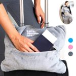 4 in 1 Travel Blanket – Lightweight, Warm and Portable. The Latest Small Compact Airplane Blankets & Pillow Set. Made of Warm Plush, 2 Practical Mesh Pockets with Fashionable Carry & Luggage Straps
