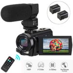 Video Camera Camcorder,Digital Camera Recorder with Microphone 1080P 30FPS 24MP 3″ LCD 270 Degrees Rotatable Screen 16X Digital Zoom YouTube Vlogging Camera with Remote Control,2 Batteries