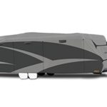 ADCO 52244 Designer Series SFS Aqua Shed Travel Trailer RV Cover – 26’1″ – 28’6″, Gray