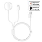 Charger for iWatch Apple Watch Charger, 2 in 1 iPhone Charger Portable Cable Compatible with for Apple Watch Series 4/3/2/1/iPhoneXR/XS/XS Max/X/8/8Plus/7/7Plus/6/6Plus/iPad4/iPad Air/Mini/airpods