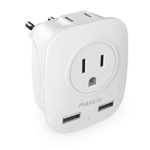 European Plug Adapter, Maxcio European Travel Adapter with 2USB, 4 in 1 International Travel Power Adapter US to Europe Plug Adapter for Europe Austria Spain Italy Iceland(Type C)