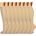 CHARMKING Compression Socks 15-20 mmHg is Best Graduated Athletic & Medical for Men & Women Running, Travel, Nurses, Pregnant – Boost Performance, Blood Circulation & Recovery (Small/Medium, Nude)