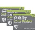 Travelon Safe Id Set of 3 RFID Blocking Sleeves, Gray