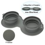 WINSEE Large Collapsible Dog Bowl,BPA Free, Food Grade Silicone,No Spill Non-Skid Feeder Bowl for Dogs Cats Food Water Feeding,Portable Travel Bowl with Free Frisbee& Carabiner