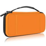 Fintie Carry Case for Nintendo Switch – [Shockproof] Hard Shell Protective Cover Portable Travel Bag w/10 Game Card Slots and Inner Pocket for Nintendo Switch Console Joy-Con & Accessories, Orange