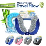 Cloudz Cool Gel Memory Foam Travel Neck Pillow – Blue