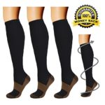 Copper Compression Socks (3 Pairs), 15-20 mmHg is Best Athletic & Medical for Men & Women, Running,Flight,Travel,Nurses