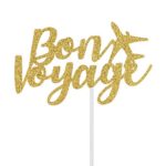 Bon Voyage Cake Topper for Farewell Party Happy Retirement,Travel, Moving Away, Party Decorations