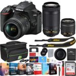 Nikon D3500 24.2MP DSLR Camera w/AF-P 18-55mm VR Lens & 70-300mm Dual Zoom Lens – (Renewed) + 16GB Bundle