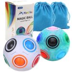 Moruska Rainbow Puzzle Ball Cube, Magic Rainbow Ball Puzzle Brain Teaser Game for Kids, Color-Matching Fidget Ball for Toddlers