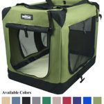 EliteField 3-Door Folding Soft Dog Crate, Indoor & Outdoor Pet Home, Multiple Sizes and Colors Available (42″ L x 28″ W x 32″ H, Sage Green)