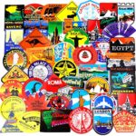 Luggage Stickers of World Famous Tourism Wonders Country Regions Logo Decals with Tourist Wonders Stickers for Suitcase Book Covers Travel Map[No Repeat 100pcs] Graffiti Decal for Adults