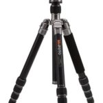 MeFOTO GlobeTrotter Classic 64.2″ Aluminum Travel Tripod/Monopod w/Case, Twist Locks, Triple Action Ballhead w/Arca Swiss Plate for Mirrorless/DSLR Sony Nikon Canon Fuji – Titanium (A2350Q2T)